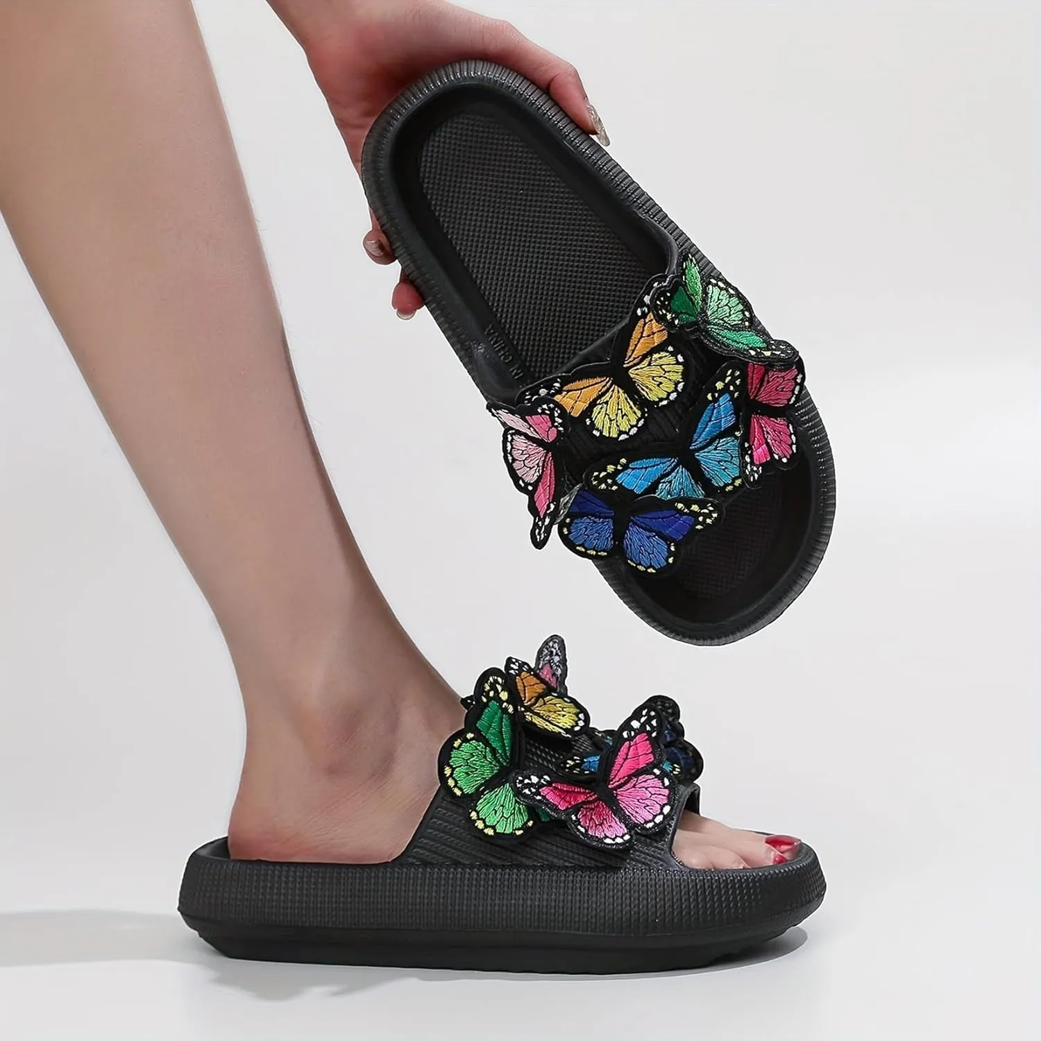 Womens Mens Cloud Slippers Pool Sliders Shower Shoes Beach Sandals Bathroom Slippers Thick Outsole Non Slip Comfy