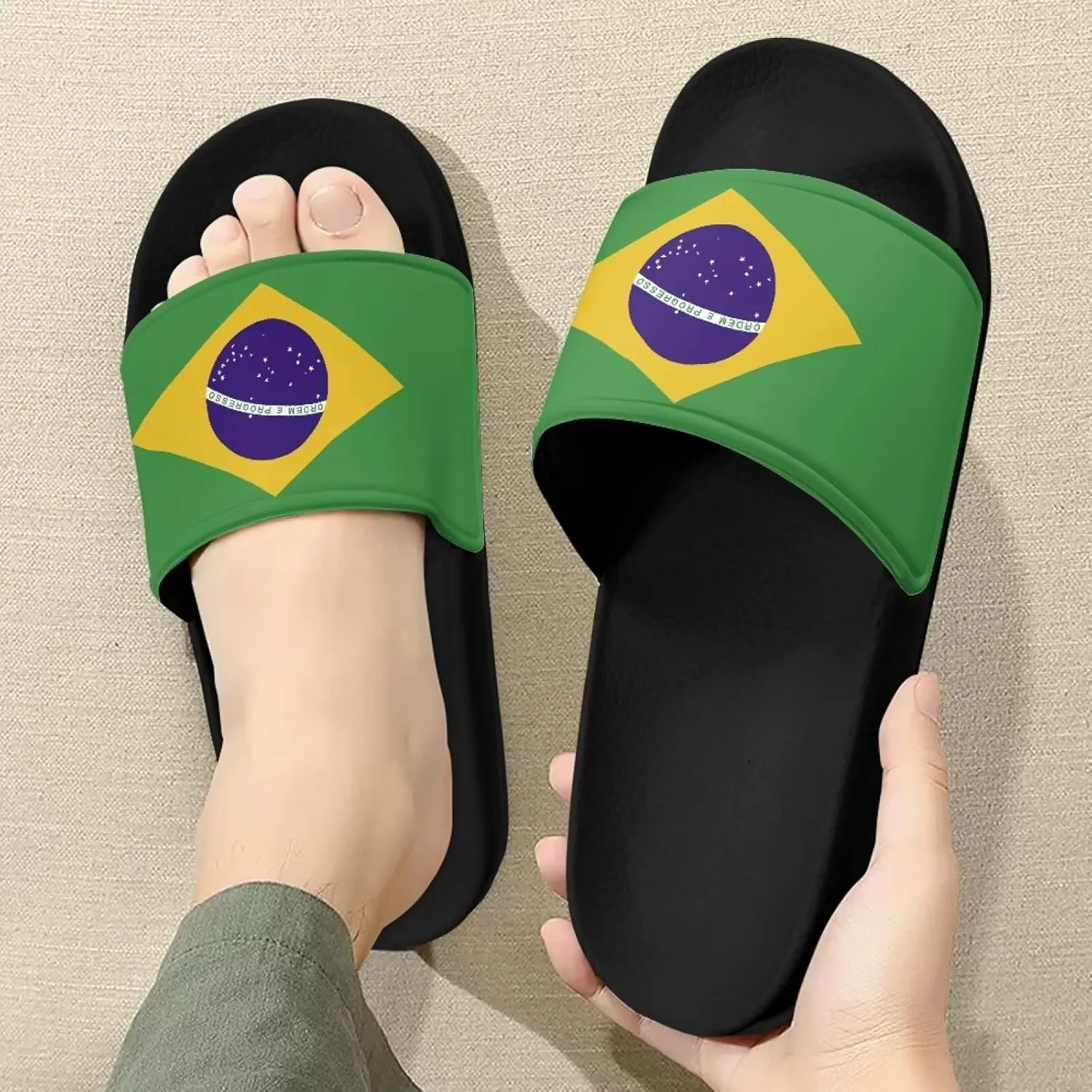 Womens Summer Black Flat Shoes EVA Anti-Slip Sole Shower Shoes Pool House Beach Slide Sandals Offering Great Comfort Slippers With Soft Leather