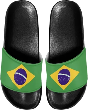 Womens Summer Black Flat Shoes EVA Anti-Slip Sole Shower Shoes Pool House Beach Slide Sandals Offering Great Comfort Slippers With Soft Leather