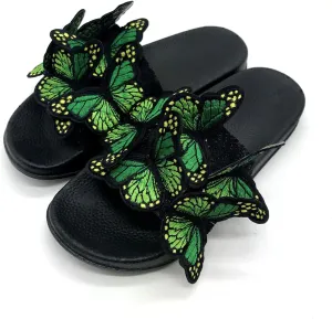 Women's Summer Flat Slide Sandals,Fashion Butterfly Sandals Summer Comfy Anti-Slip Open Toe Beach Slippers