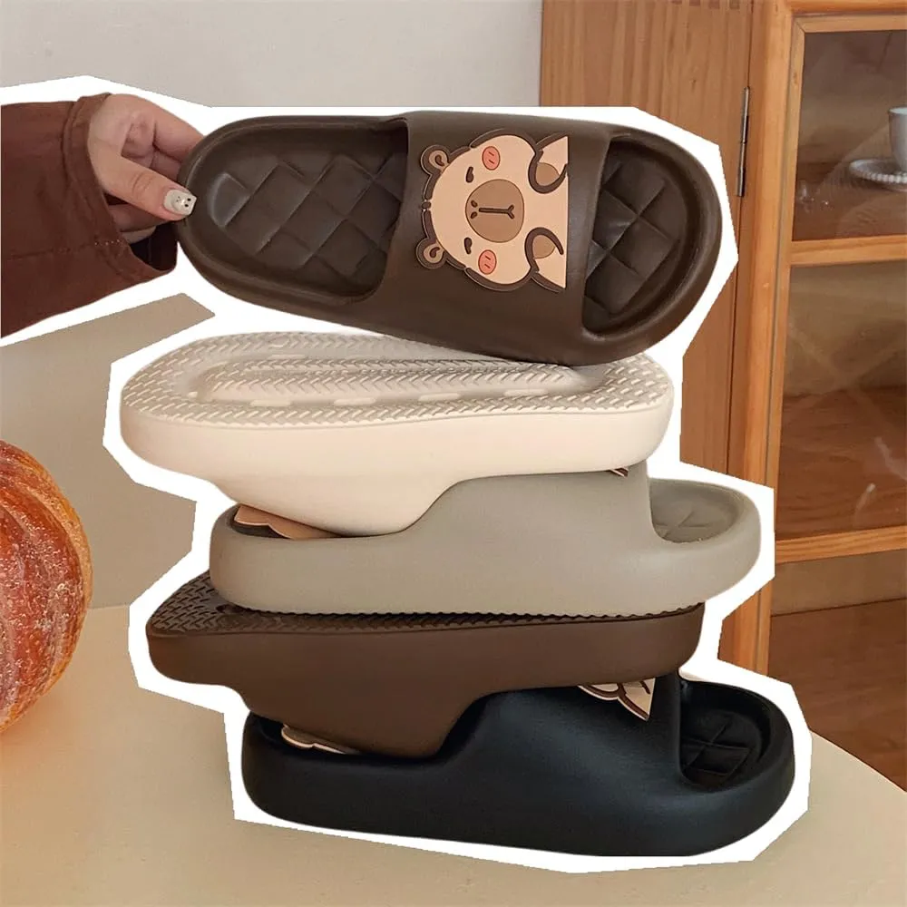 XIXITIAO Men's and Women's Capybara Slides,Cute Animal Capybara Slippers,Non Slip Quick Drying Shower Shoes,Summer Novelty Open Toe Slide