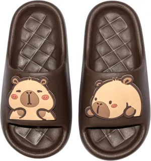 XIXITIAO Men's and Women's Capybara Slides,Cute Animal Capybara Slippers,Non Slip Quick Drying Shower Shoes,Summer Novelty Open Toe Slide