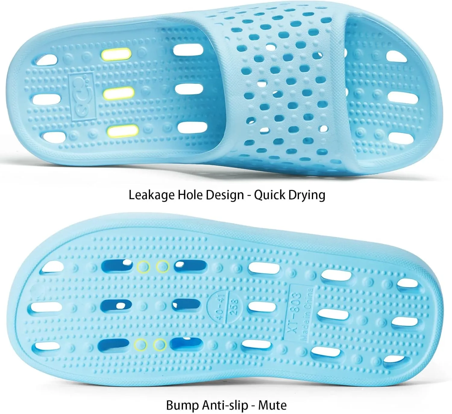 Xomiboe Shower Shoes Quick Drying Non-Slip Comfortable Men Women House Slippers