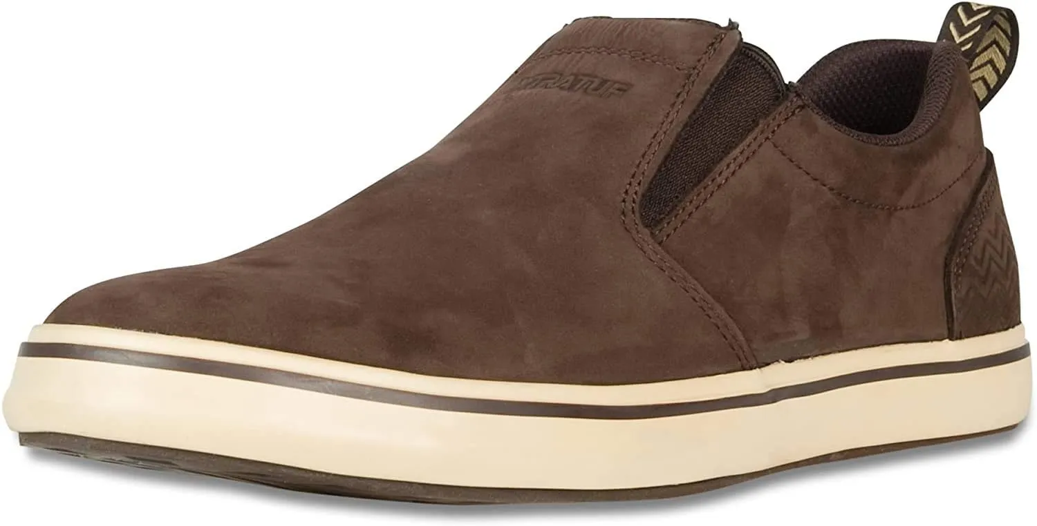 XTRATUF Sharkbyte Men’s Nubuck Leather Deck Shoes, Chocolate (22501-BRN-140)