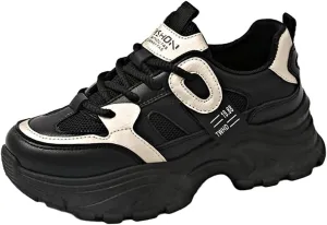 YAXE Women’s Platform Low Top Lace-up Chunky Walking Sneaker