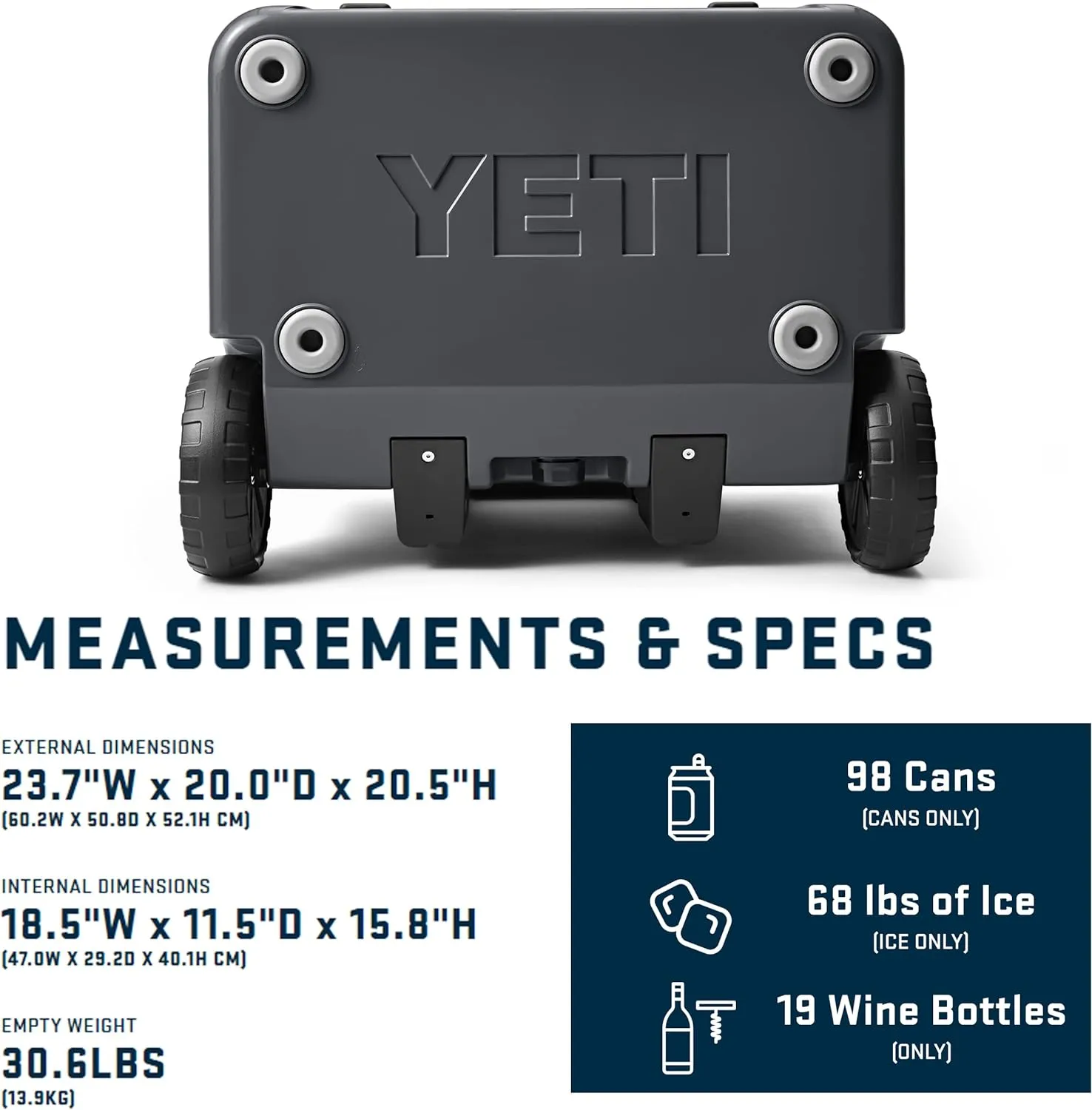 YETI Roadie 60 Wheeled Cooler with Retractable Periscope Handle