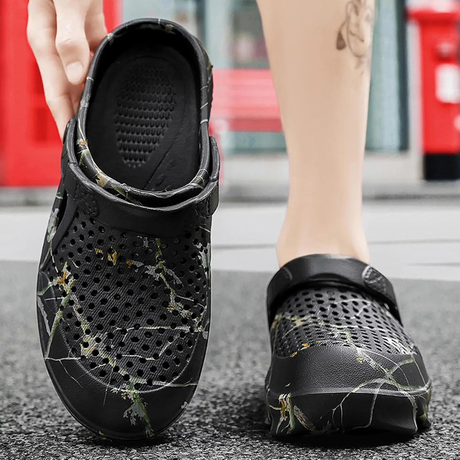YUKTOPA Mens Garden Clogs Mules Anti-Slip Water Shoes Breathable Sandals Outdoor Beach Shower Slippers